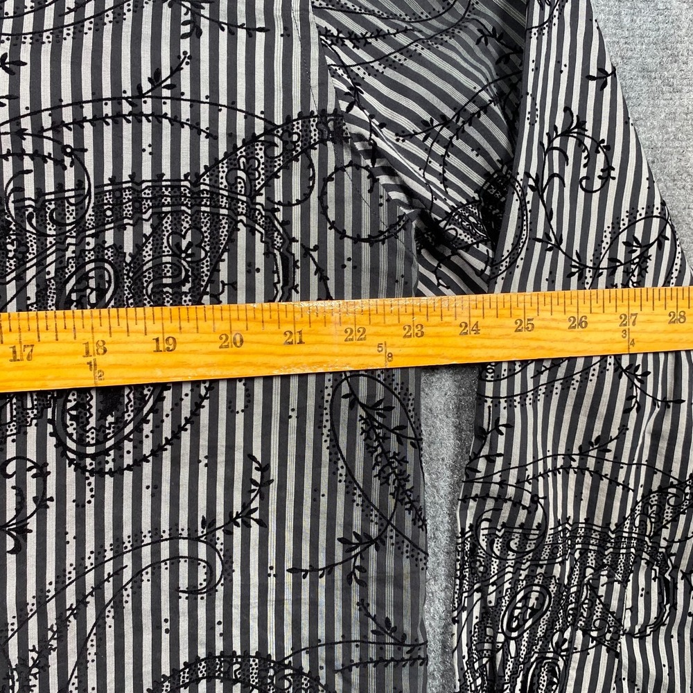 Johnston & Murphy Men's XL Long Sleeve Button Down Shirt Black‎ Textured Paisley - Picture 5 of 7